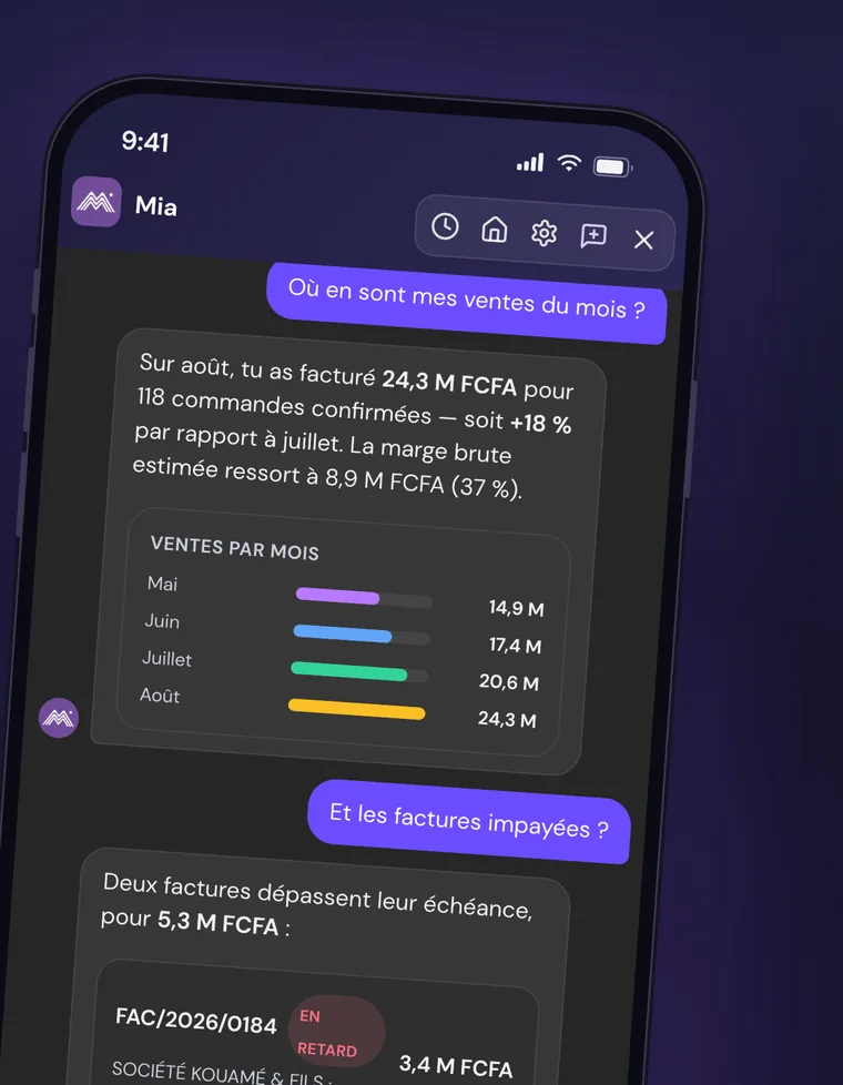 Application mobile Madata : l'assistante Mia